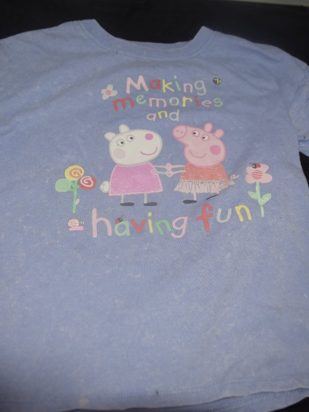Peppa Pig Girls Suzy Sheep Making Memories Blue Graphic Tee Size 5T